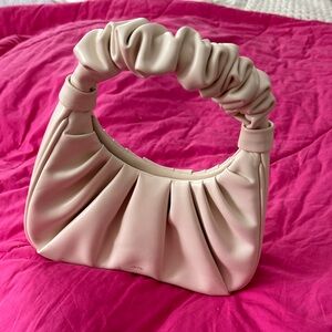 JW PEI Cream Ruched Shoulder Bag